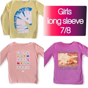 Girls long sleeve top tee size 7/8 cat and jack children's place lightweight